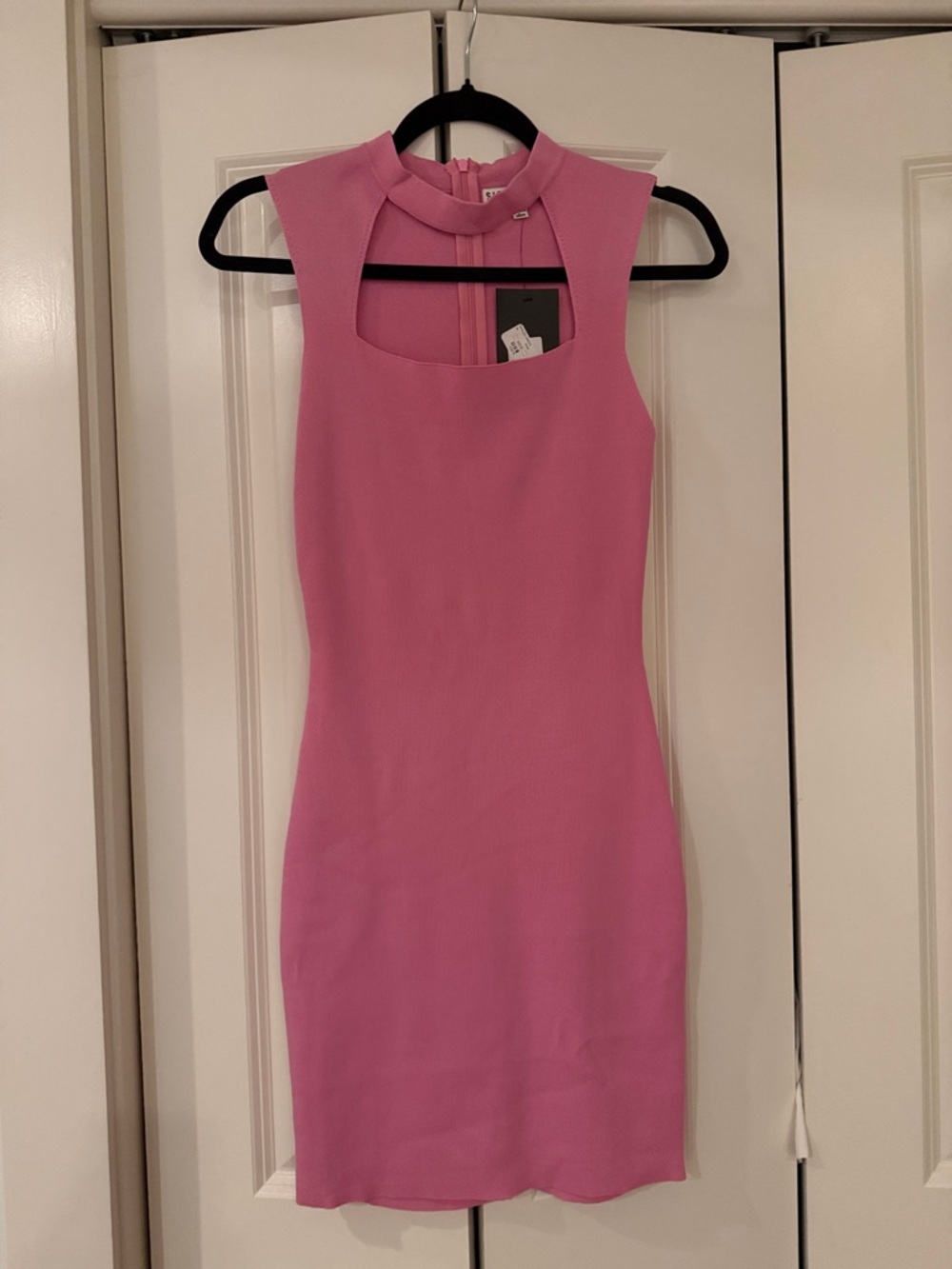 Signature8 Pink Mock-Neck Cutout Sheath Dress